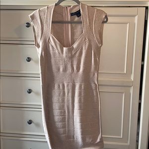 French Connection Pink Sparkly Bodycon Dress